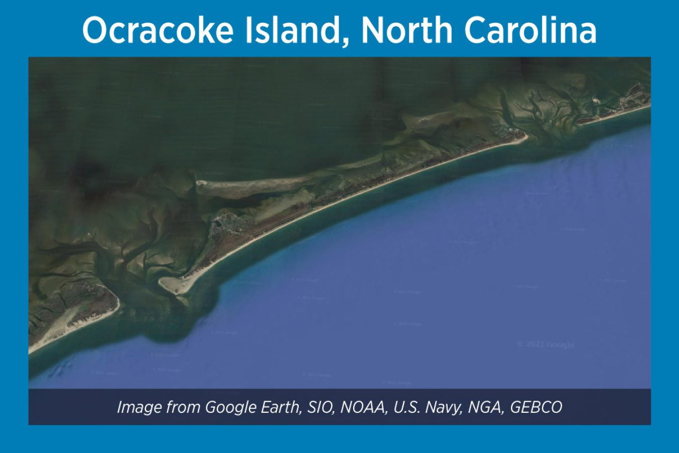 Ocracoke Island, North Carolina, Satellite Image
