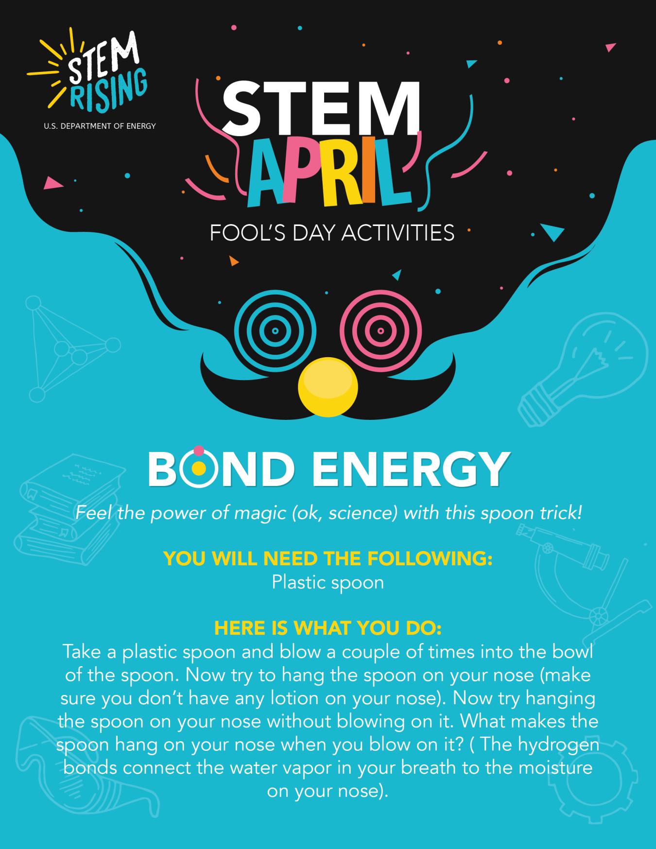 A student STEM activity for April Fool's Day about bond energy. 