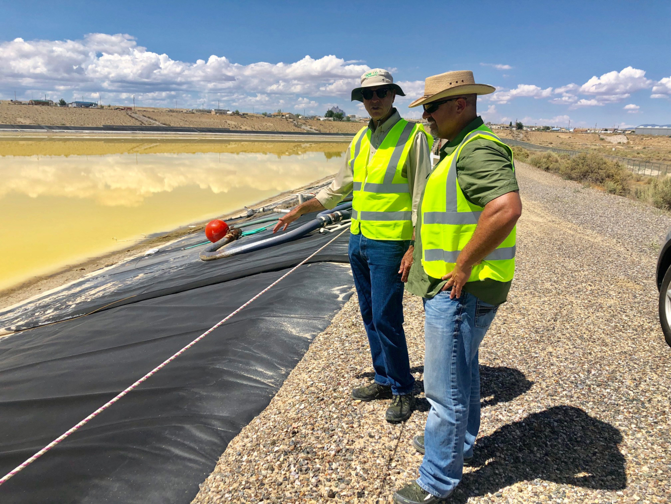 Shawn Montgomery, right, at LM’s Shiprock, New Mexico, Disposal Site.