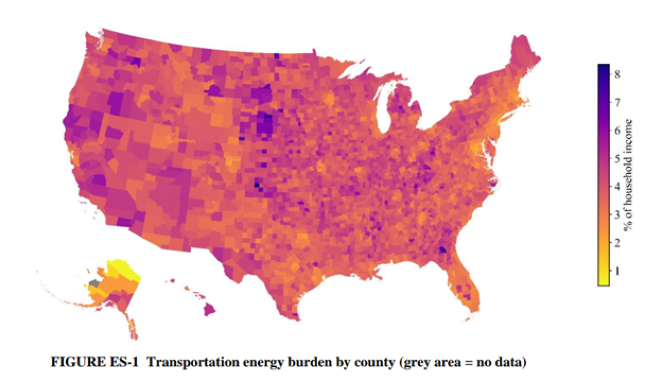 Transportation energy burden by state