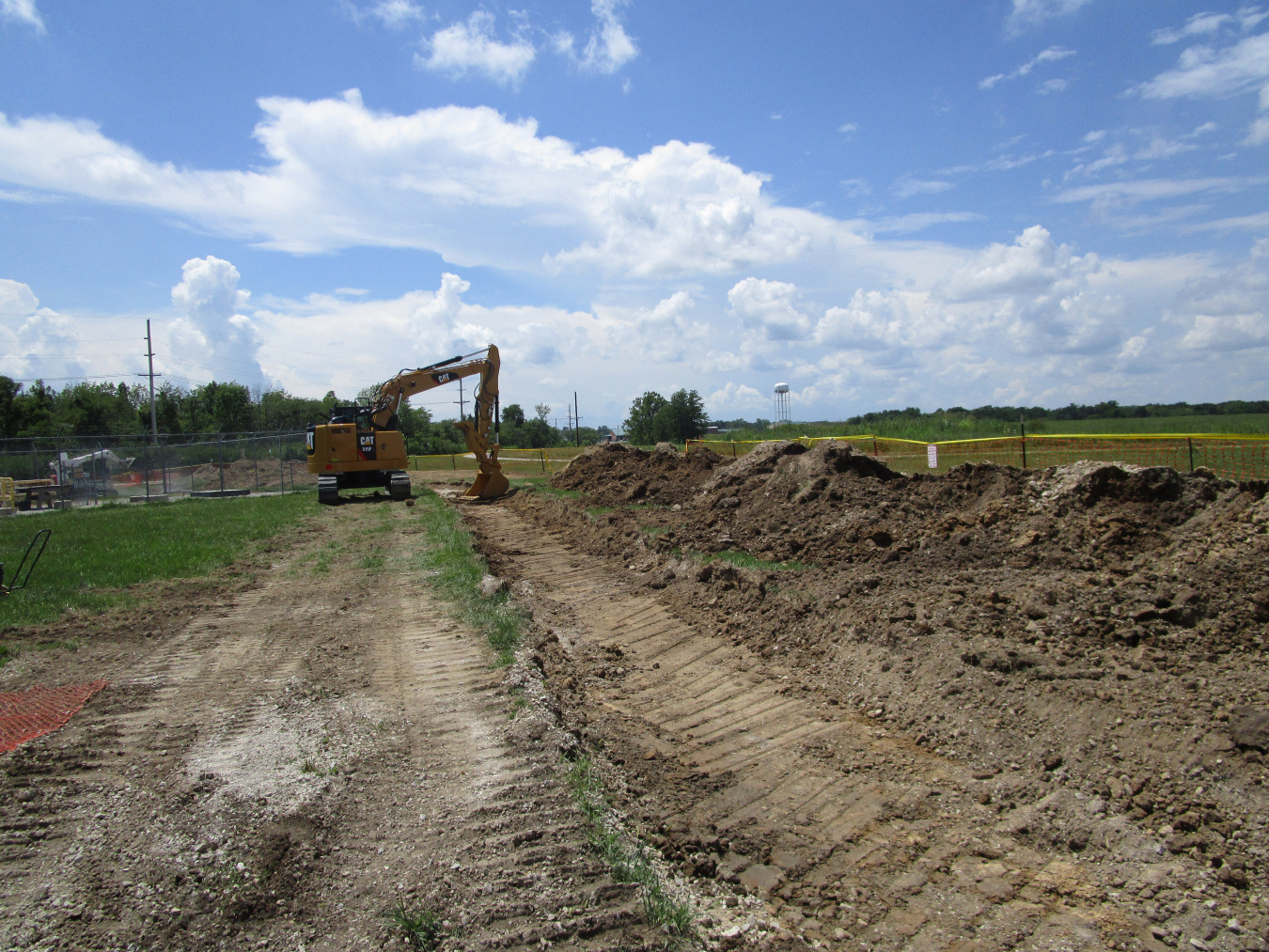 The South Area trench is backfilled and graded.