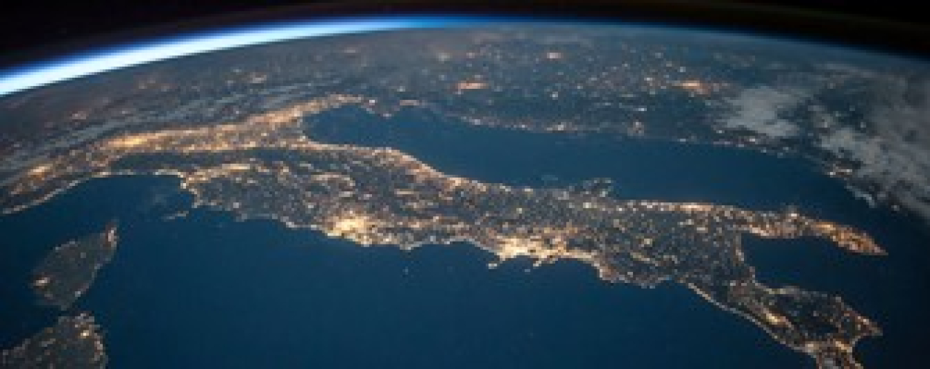 A picture of the earth from space.