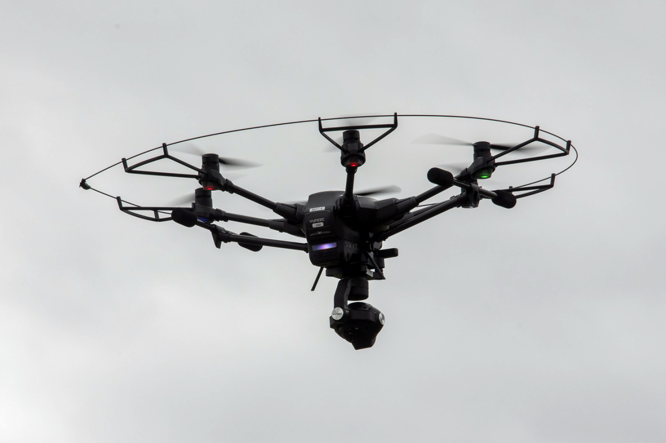 A camera-mounted drone soars above the Savannah River Site as it inspects engineered protective covers at EM’s remediated waste sites.