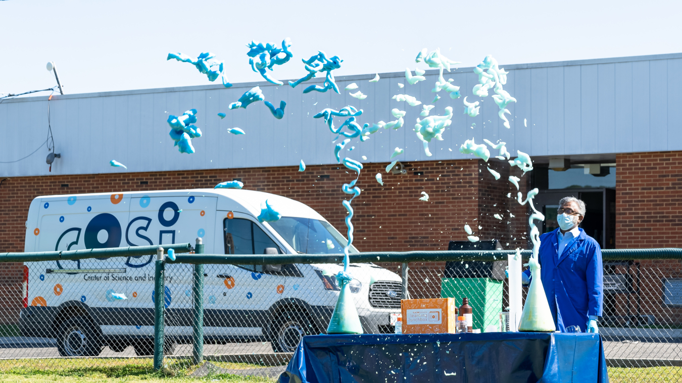 ORNL Director Thomas Zacharia and Associate Laboratory Director Stan Wullschleger visited classrooms at Midway Elementary School in Kingston, Tennessee, on Friday as teachers led students through an activity from the energy-themed box.