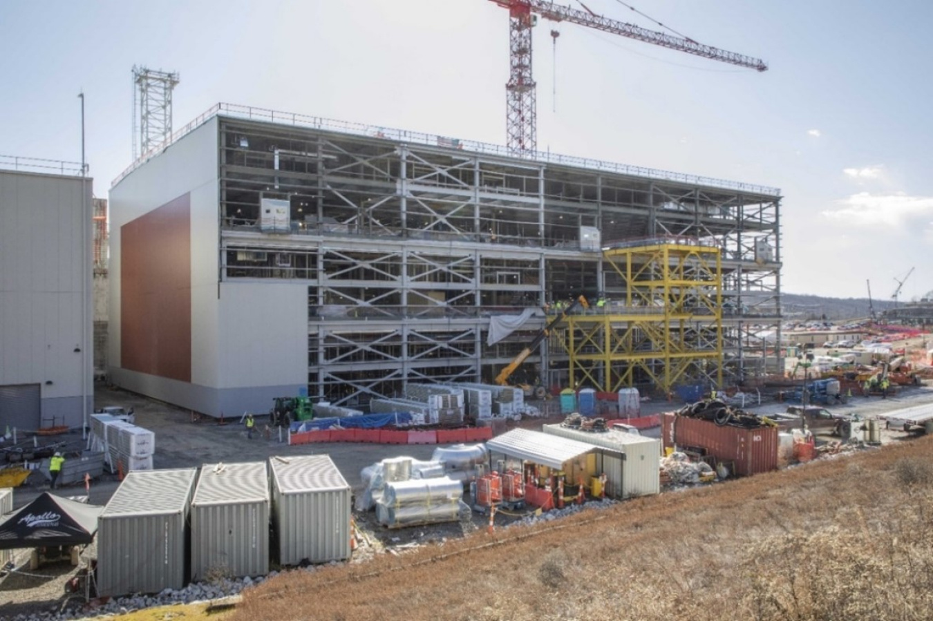 Placement of siding and roofing was completed in February 2021. It supports the installation of racks, skids, and other commodities throughout the rest of the year.
