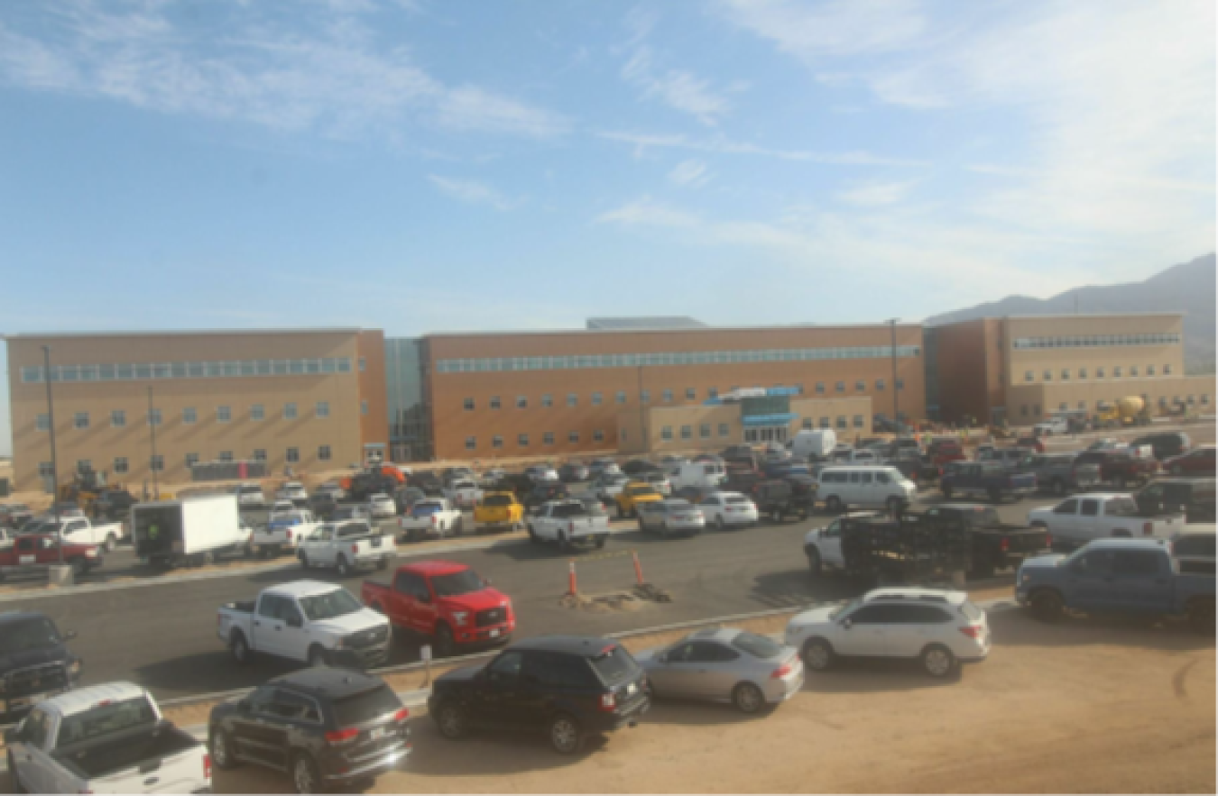 The south facade of NNSA's Albuquerque Complex building.