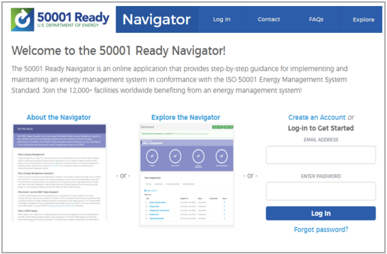 Screenshot of 50001 Ready Program website.