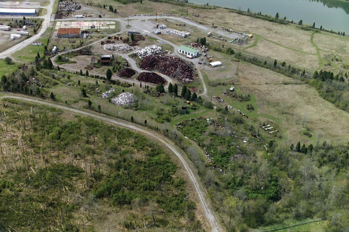 Oak Ridge's Powerhouse Area, pictured upper left, was later used as a metal scrapyard. EM removed 50,000 tons of scrap metal from the site in 2007.