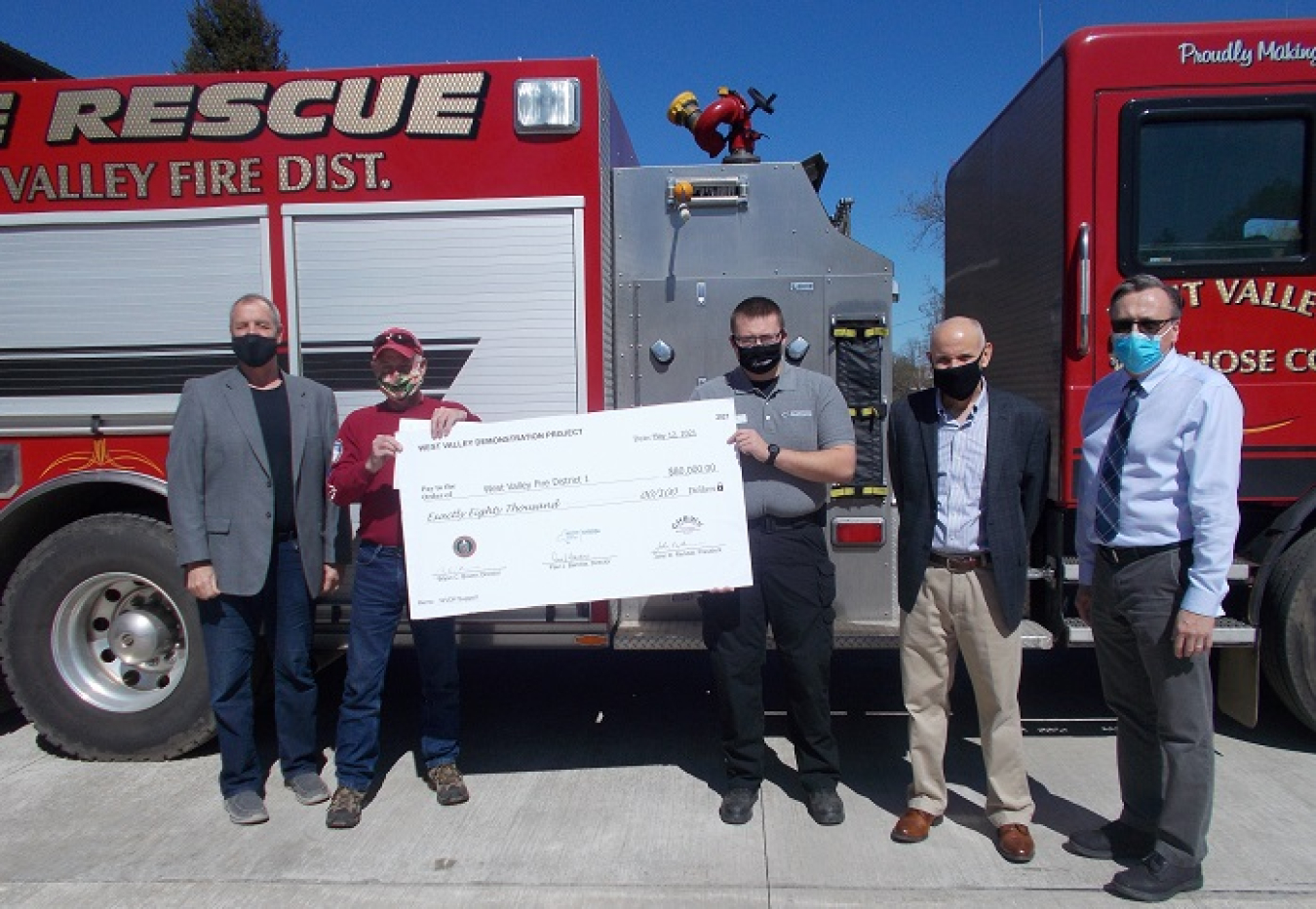 Officials representing the West Valley Demonstration Project (WVDP) recently presented donations to three local emergency services organizations.