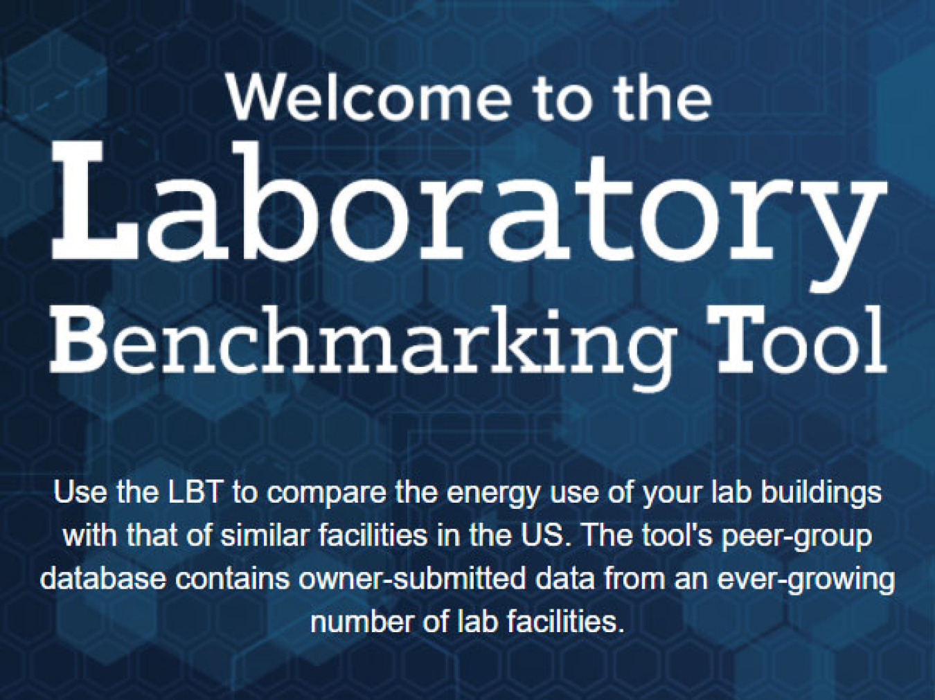 Screenshot of the Laboratory Benchmarking Tool website.