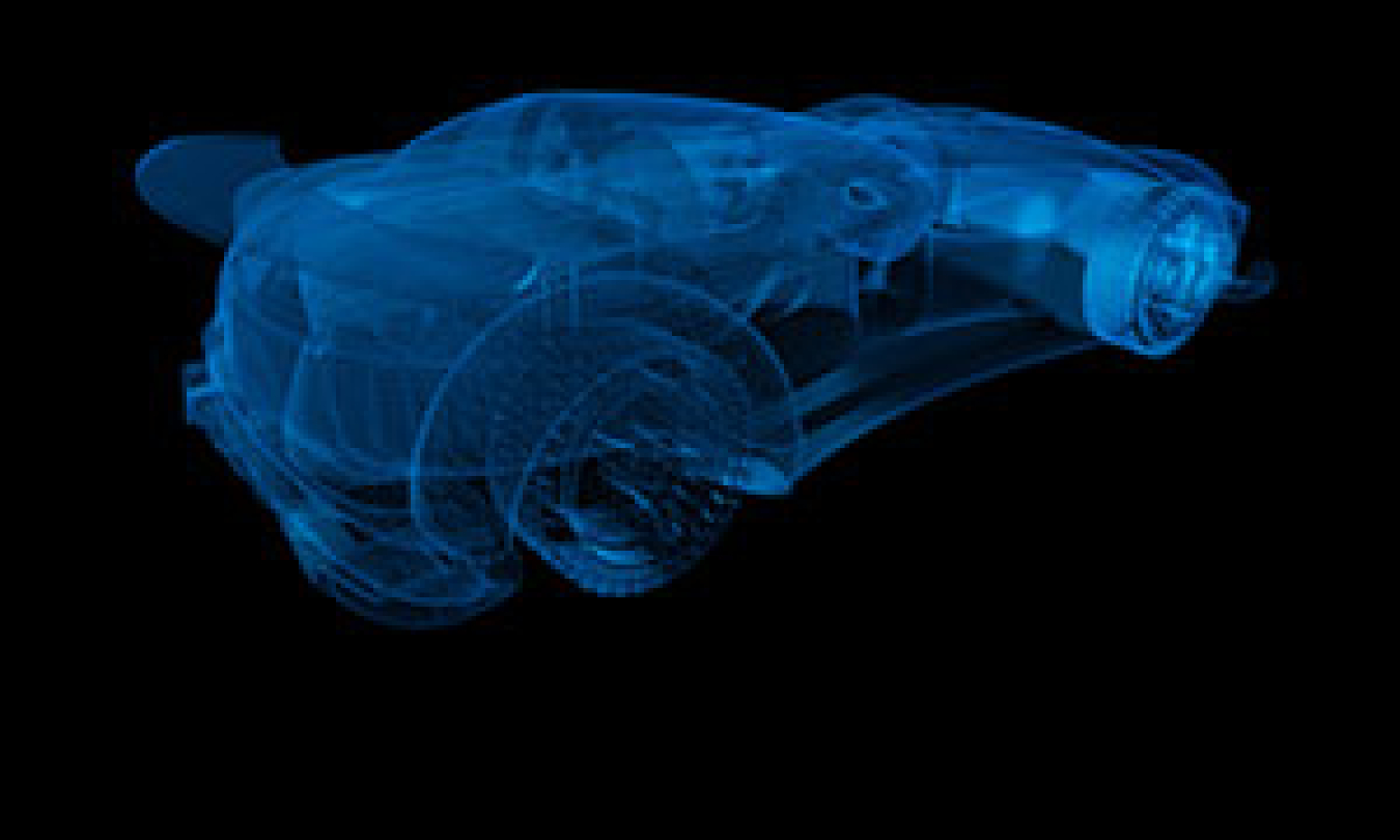 a digital blueprint of a car