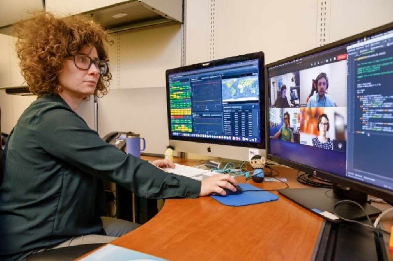 Kale Aur of Sandia National Laboaratories works with other software developers on the Station State-of-Health Monitoring capability recently released to the International Data Centre (IDC) in Vienna.
