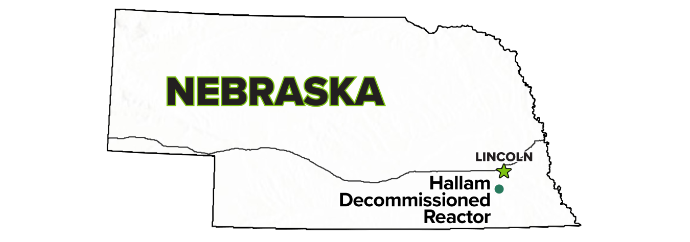 Hallam, Nebraska, Decommissioned Reactor Site map.