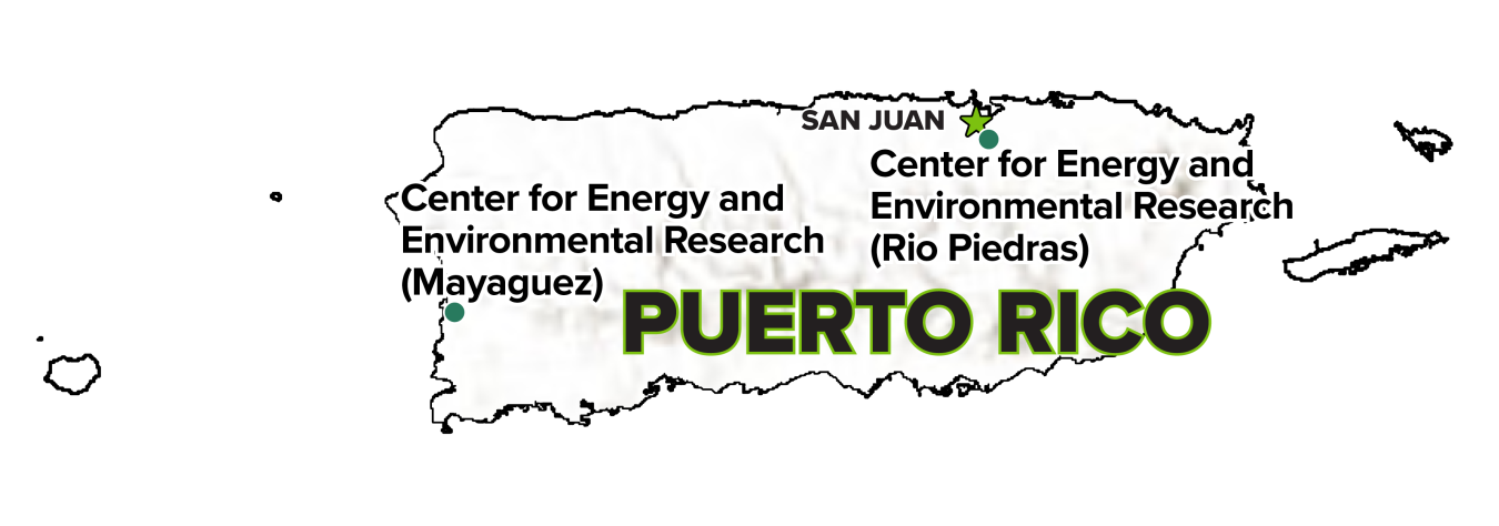 Center for Energy and Environment Research (CEER), Puerto Rico, Sites map.