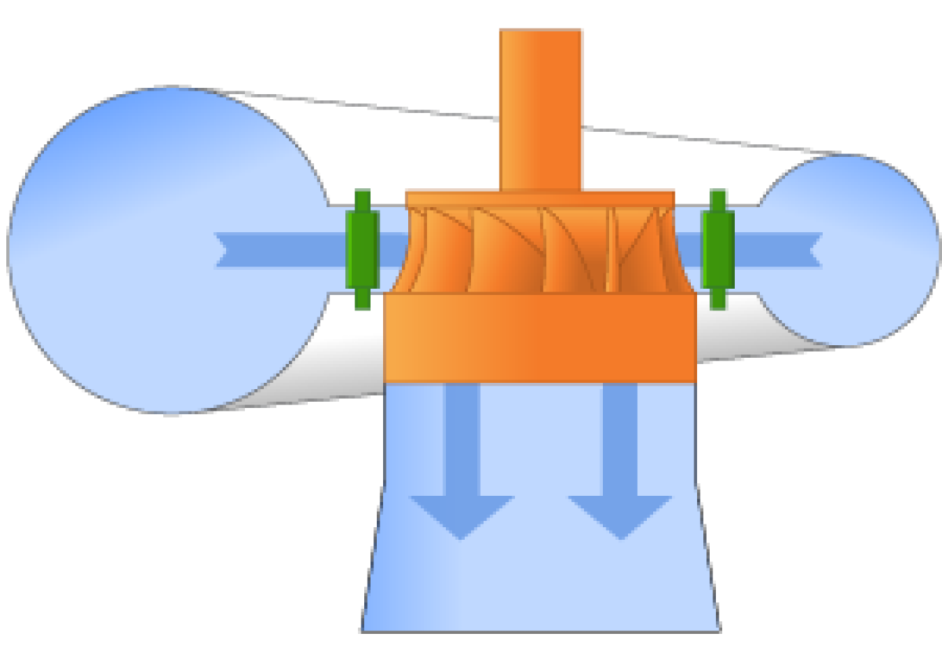 Illustration of a Francis turbine.