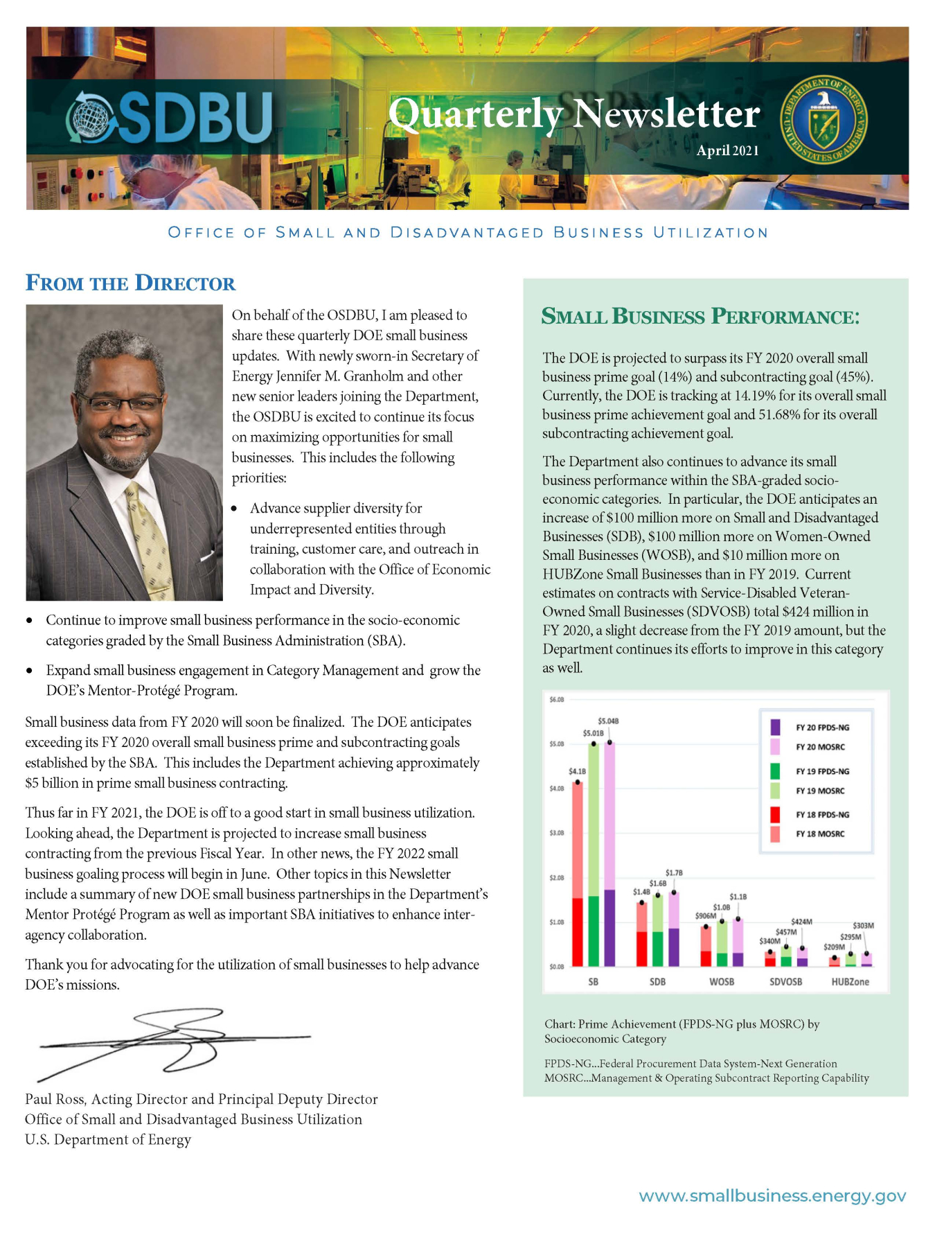 Image of front page of Quarterly Newsletter Q2 FY 2021