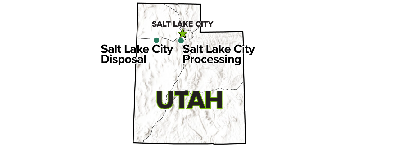 Salt Lake City, Utah, Disposal and Processing Sites map.