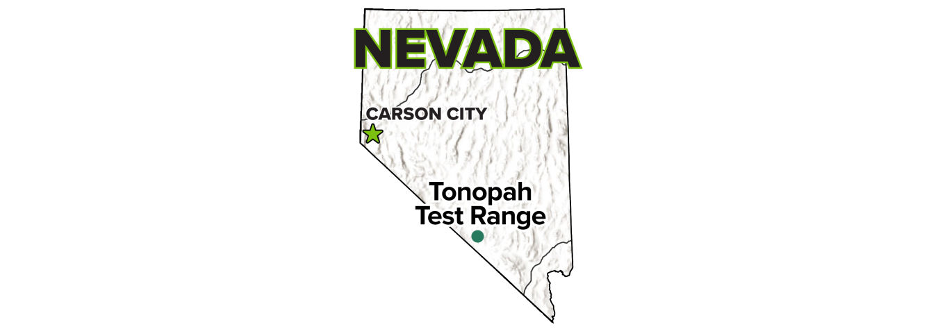 Tonopah Test Range, Nevada, Site map.