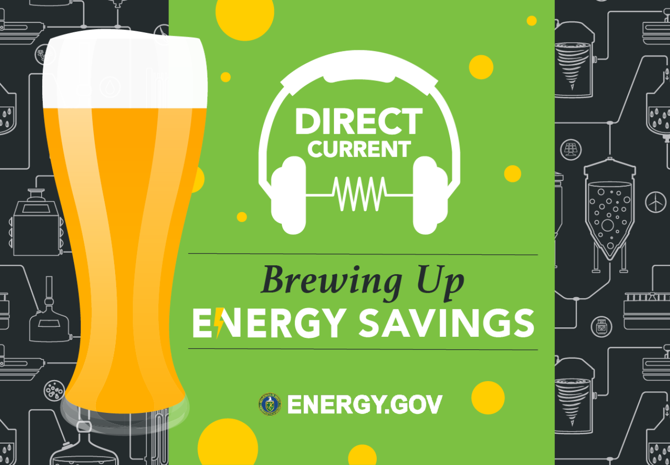 Image of Direct Current Logo with Beer Glass and "Brewing up Energy Savings"