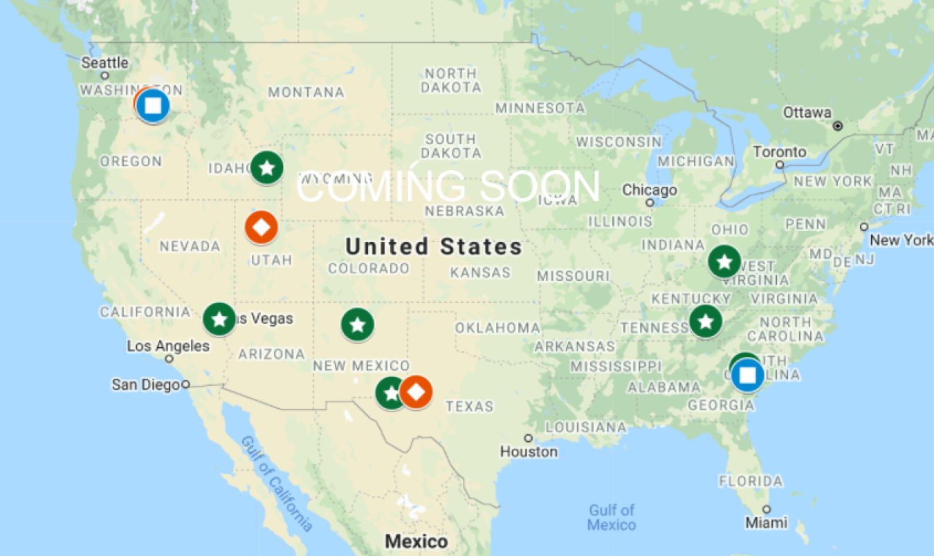 Map of DOE & Commercial Disposal Facilities