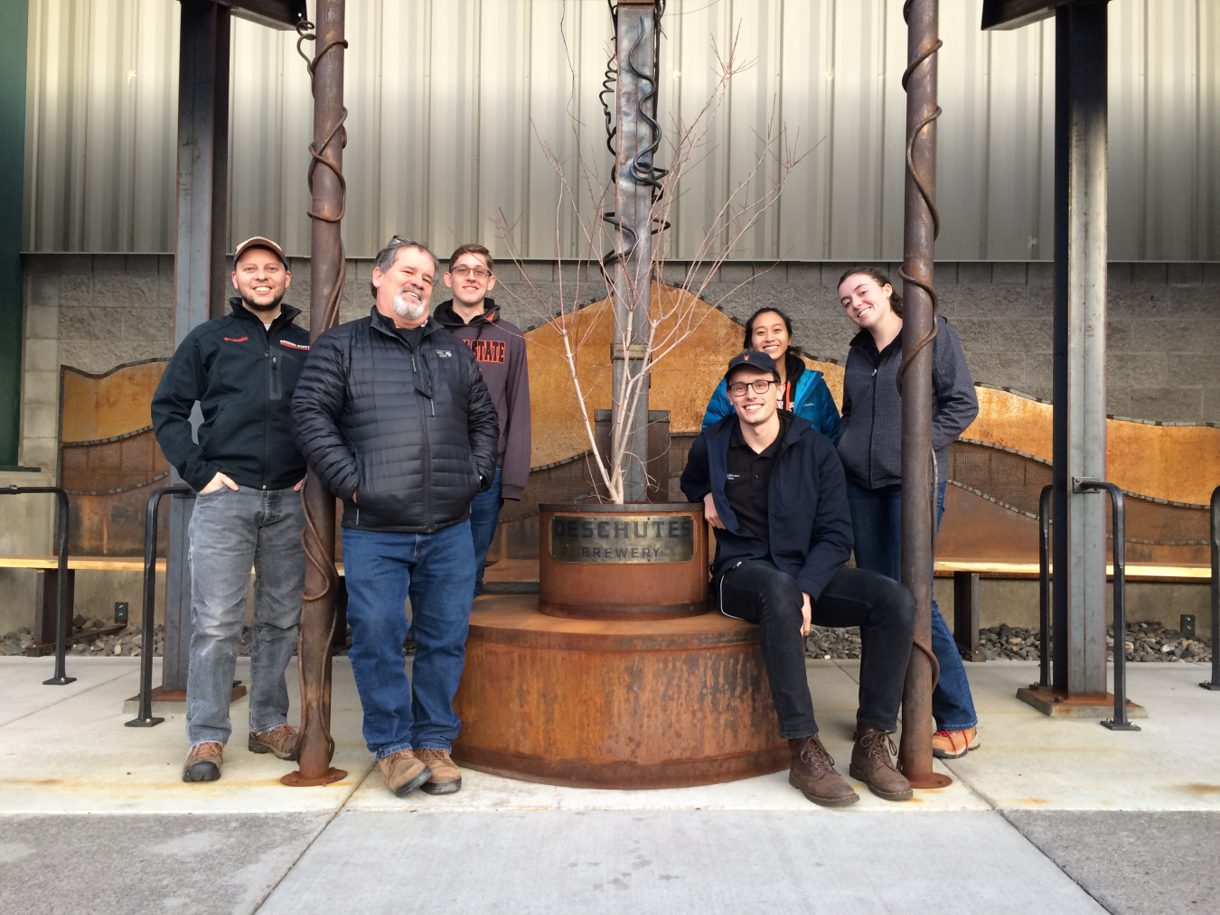 Oregon State University IAC students touring Deschutes Brewery in Bend, Oregon.