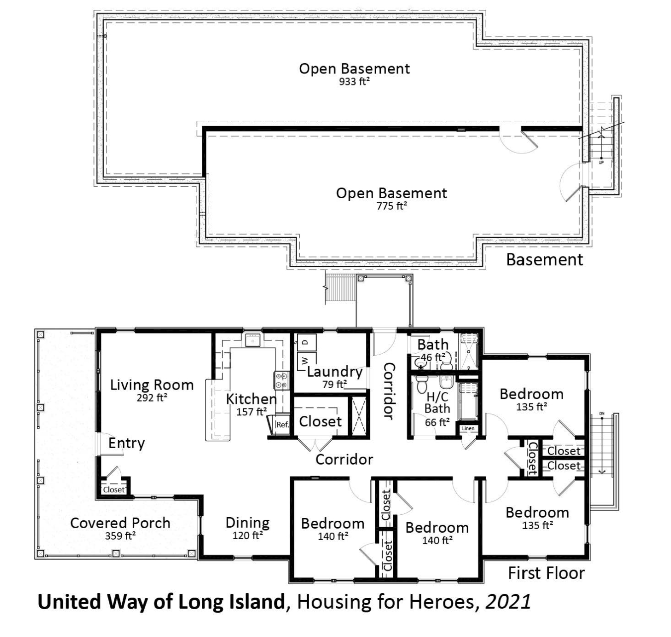 Floorplans for Housing for Heroes by United Way of Long Island.