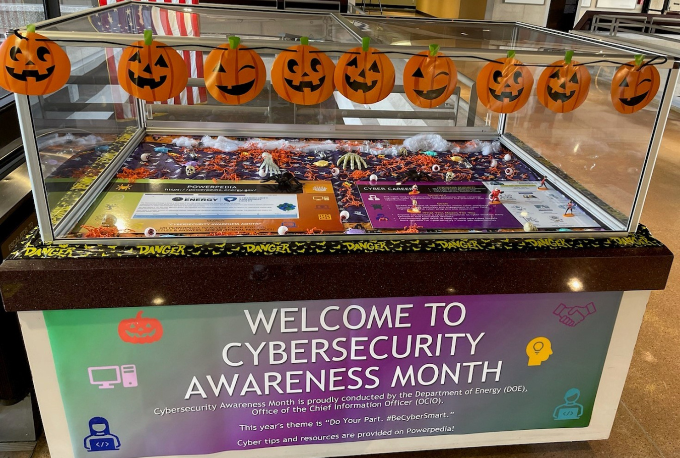 Cybersecurity display at DOE HQ