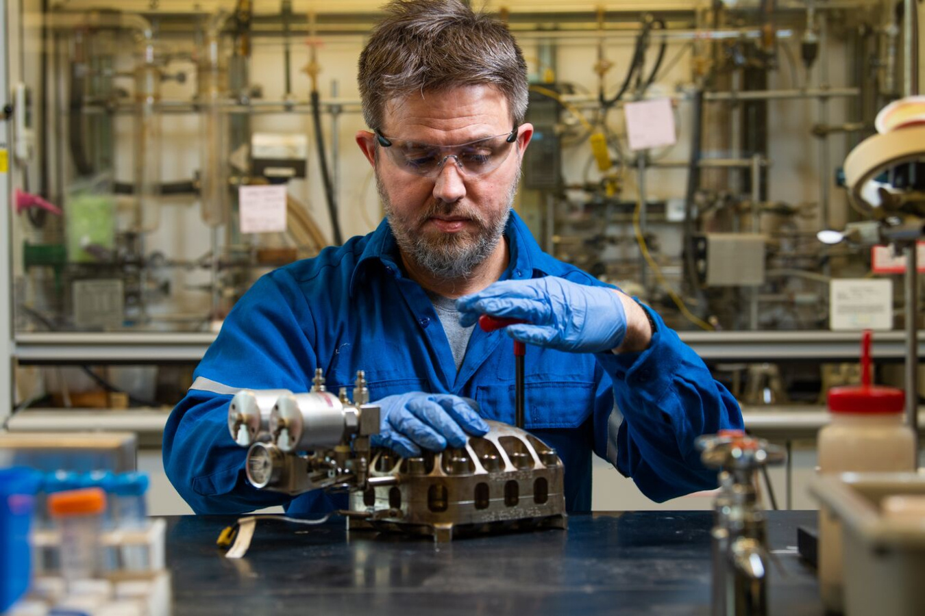 Uriah Kilgore in a lab