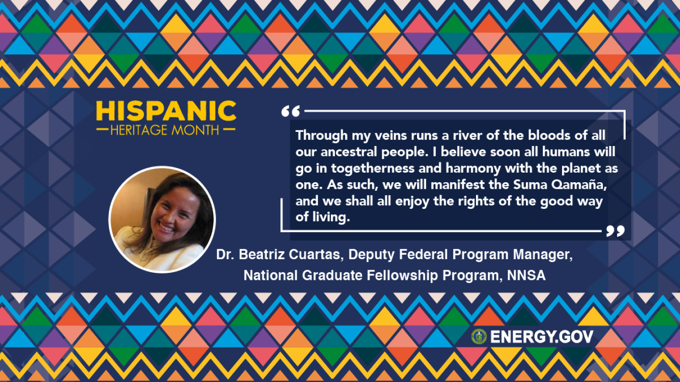Dr. Beatriz Cuartas, Deputy Federal Program Manager, National Graduate Fellowship Program, NNSA