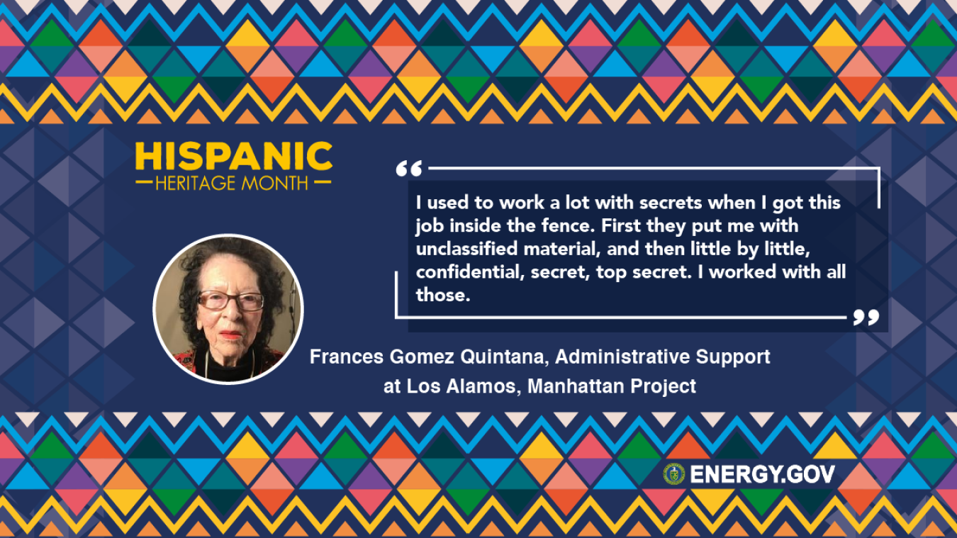 Frances Gomez Quintana, Administrative Support at Los Alamos, Manhattan Project