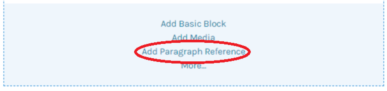Screenshot of 'Add Paragraph Reference' button