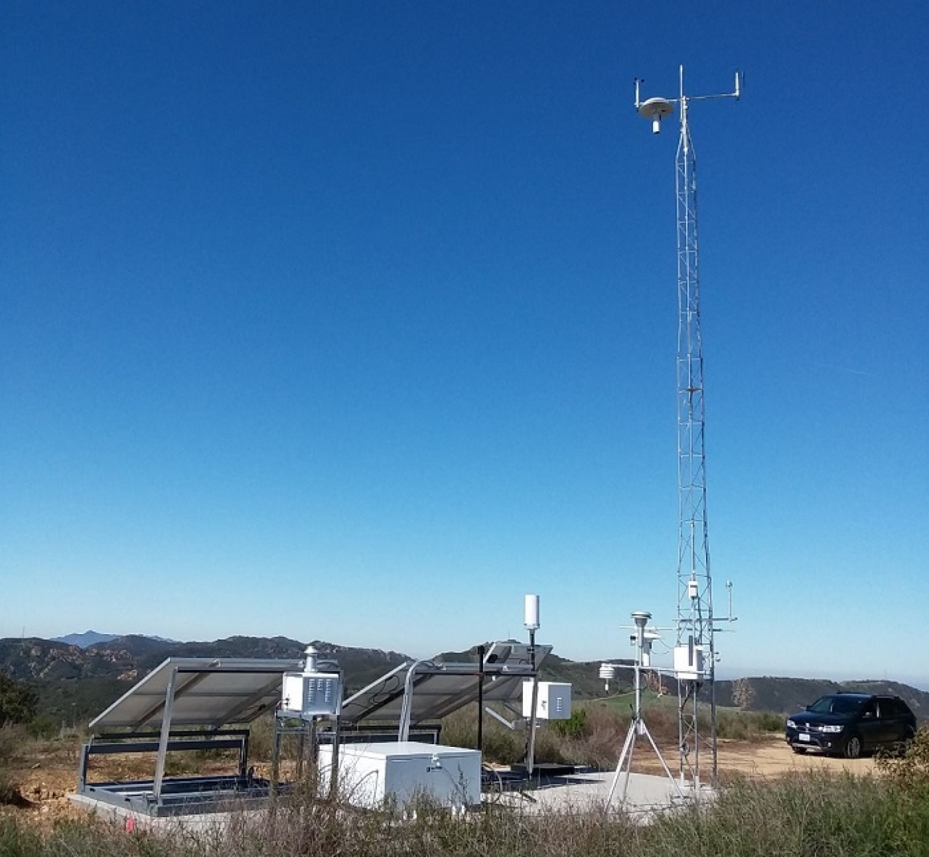 EM workers installed air monitors around the perimeter of the demolition site at the Energy Technology Engineering Center to collect baseline data on air quality, and then continued air monitoring throughout the demolition process.