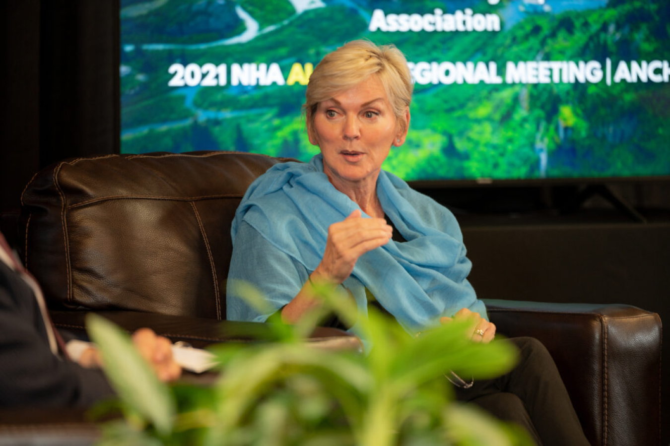 Secretary Granholm speaks at an NHA Alaska Regional Meeting.