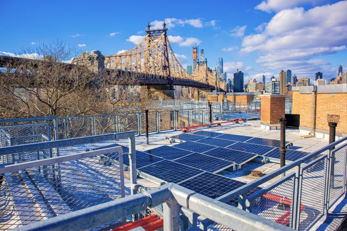 Queensbridge Houses community solar installation, Long Island City, Queens.