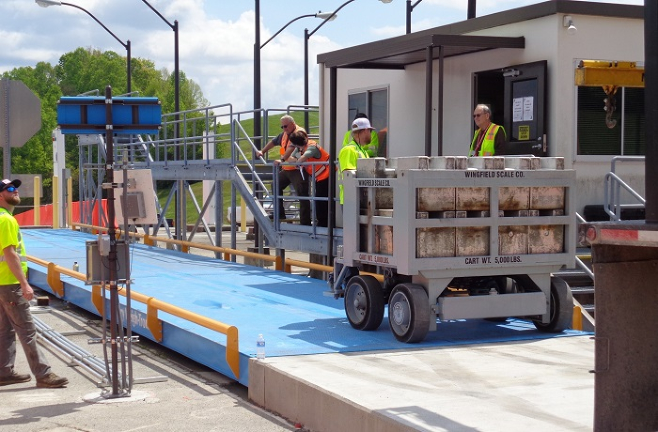 Crews installed a new truck scale at the Oak Ridge Reservation Landfill earlier this year as part of upgrades to waste management operations at Oak Ridge.