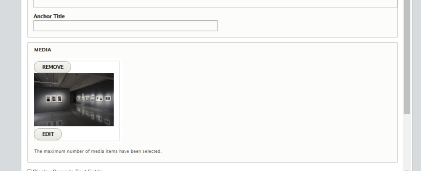 Screenshot of button to edit existing media
