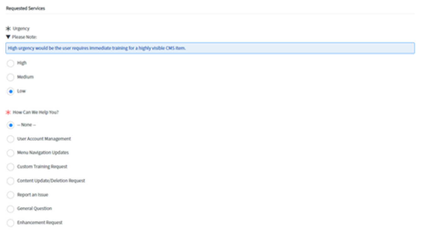 Screenshot of DAYS Energy.gov Support Request