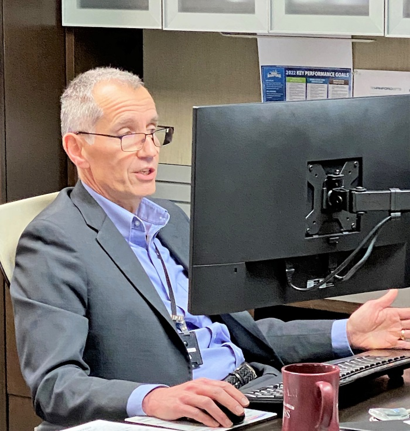 Office of River Protection and Richland Operations Office Manager Brian Vance delivers an overview of Hanford tank waste treatment during a virtual session of the 2021 National Cleanup Workshop.