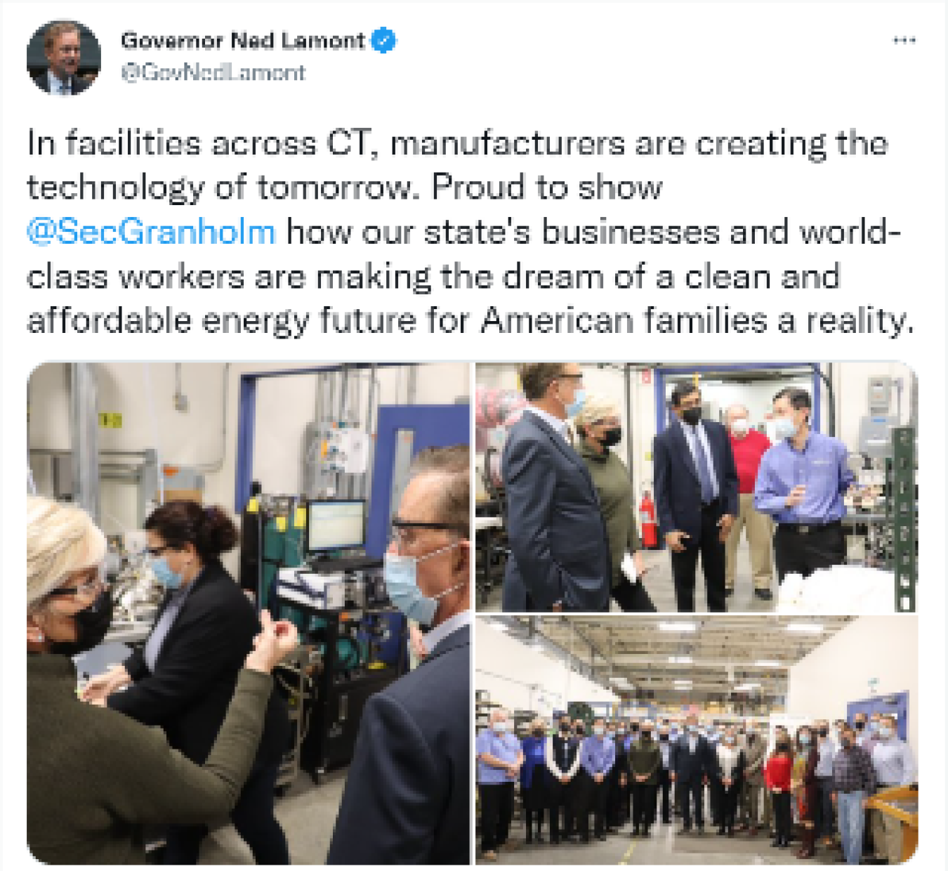 Governor Ned Lamont Tweet