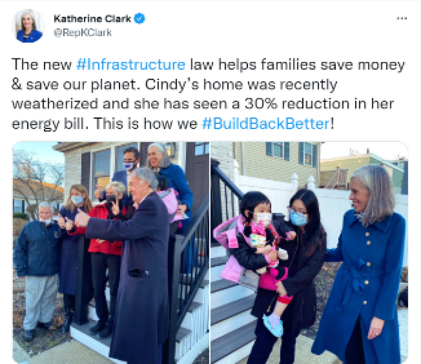 Representative Katherine Clark Tweet