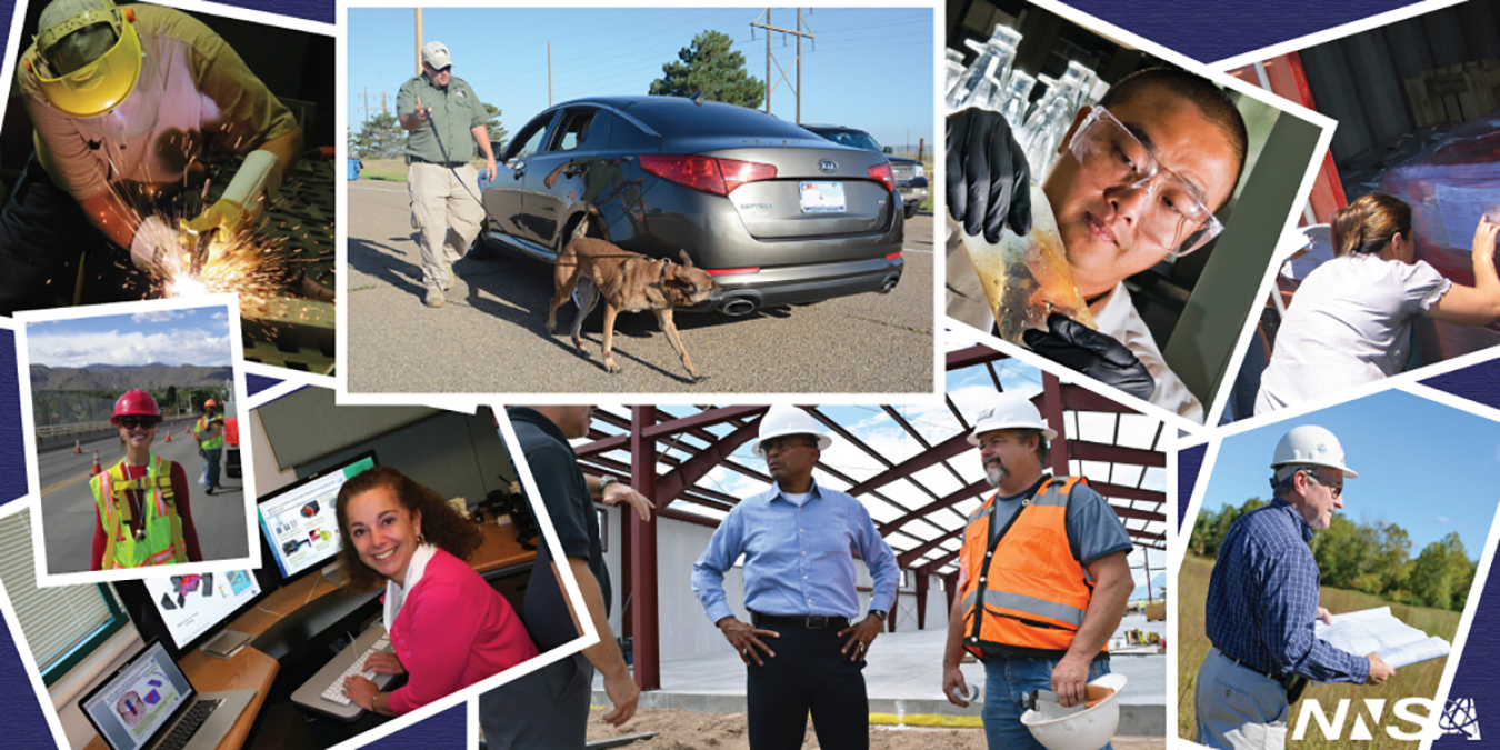 A collage of images showing careers at NNSA and in the Nuclear Security Enterprise.