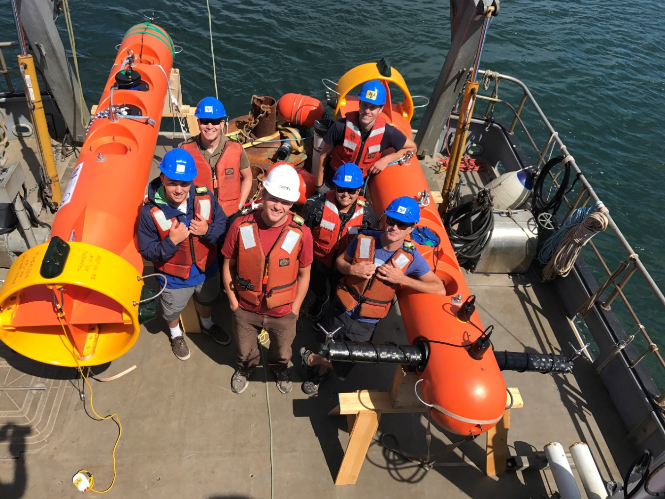 NREL researcher Levi Kilcher, wearing the white hard hat.