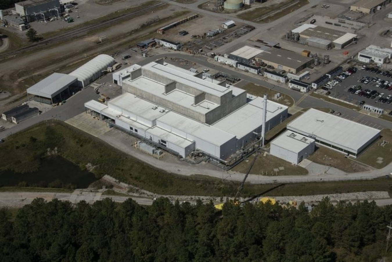 An aerial view of the Salt Waste Processing Facility.