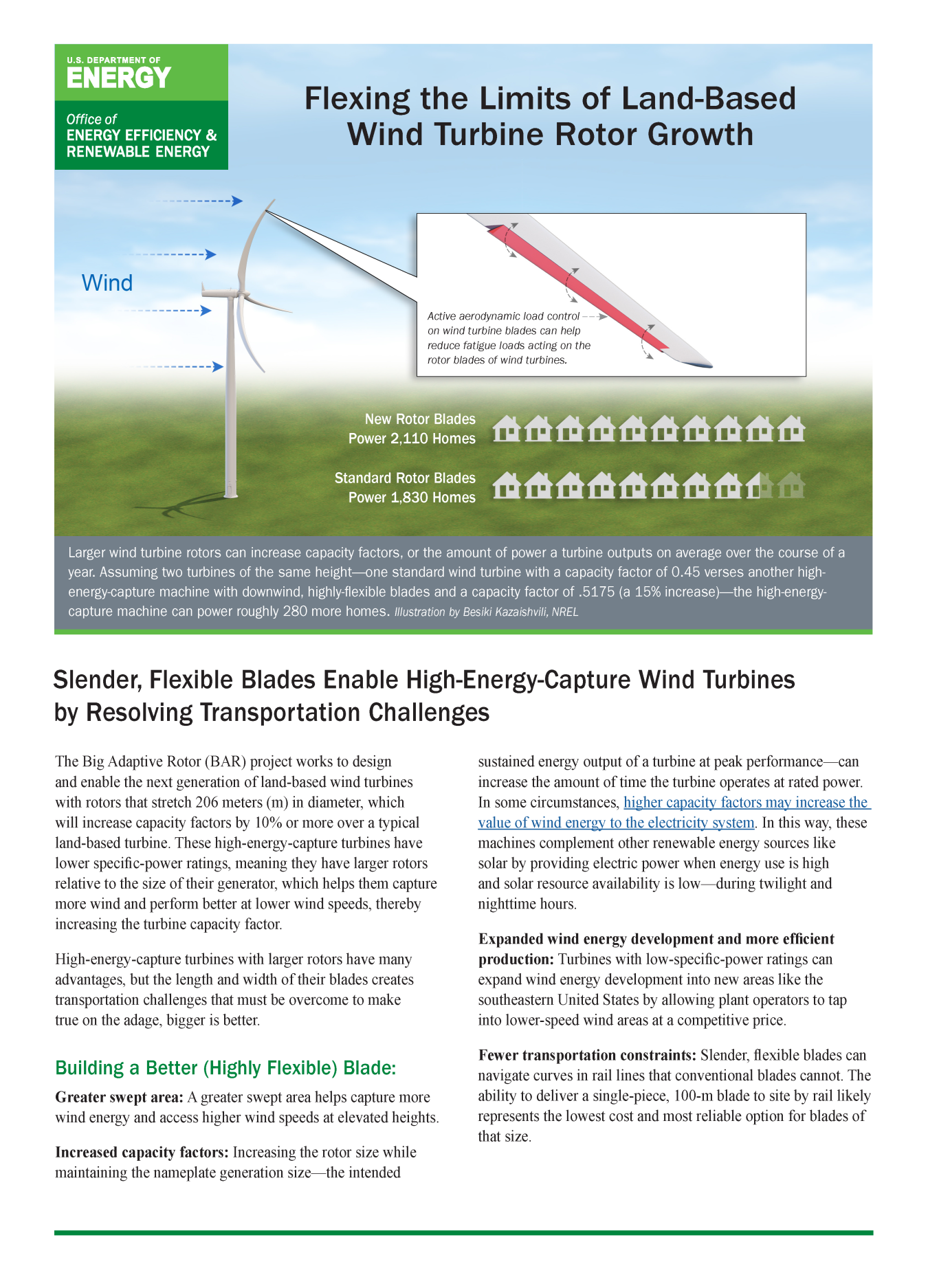 Cover of "Flexing the Limits of Land-Based Wind Turbine Rotor Growth"