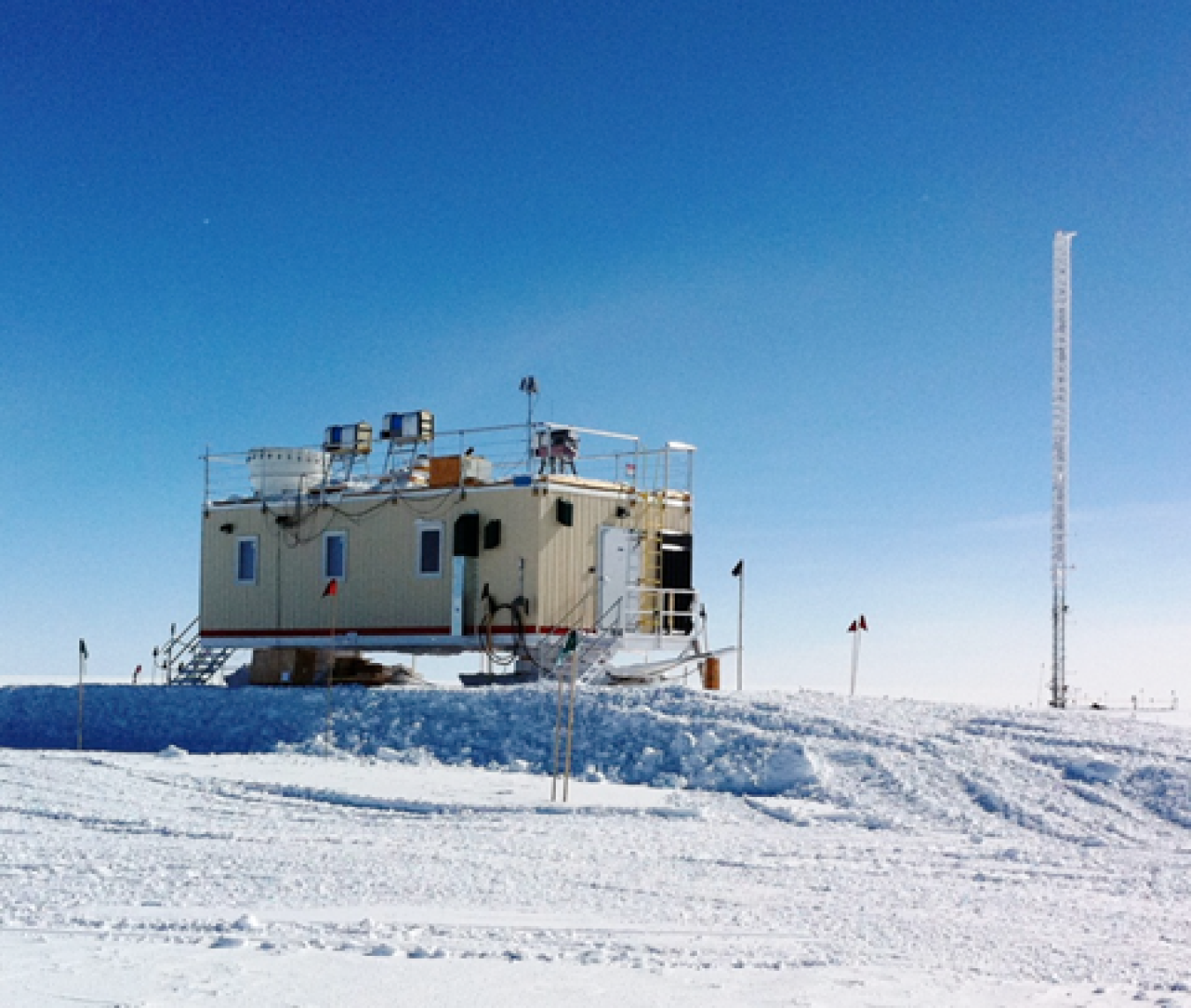 Instruments (including two provided by DOE ARM) for the Integrated Characterization of Energy, Clouds, Atmospheric State, and Precipitation over Summit operate on top and inside of the NSF-supported Mobile Science Facility at Summit Station in Greenland.