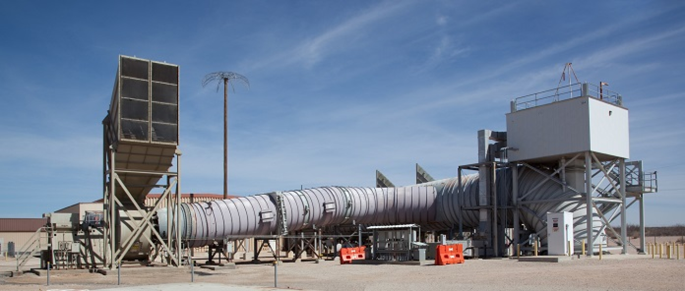 A view of the Waste Isolation Pilot Plant 700-C ventilation fan, which has successfully undergone an initial short-duration test as a first step toward restarting the system.