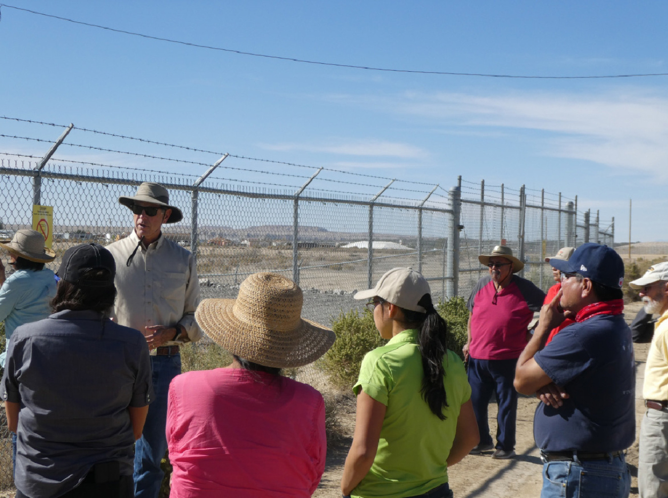LM Shiprock Site Manager Mark Kautsky addresses Diné Uranium Remediation Advisory Commission members, and other federal and tribal agencies, during a tour of the Shiprock, New Mexico, Disposal Site.
