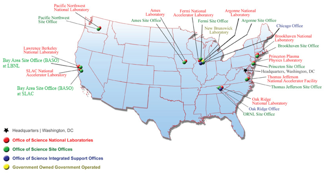 DOE Science Facilities Map