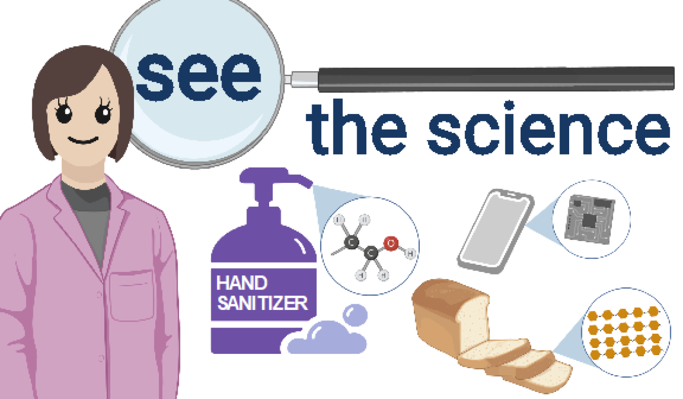 Available to educational institutions across New Mexico, See the Science builds student confidence in the subject by demonstrating the scientific concepts embodied in familiar objects. Illustration by Samantha Courtney.