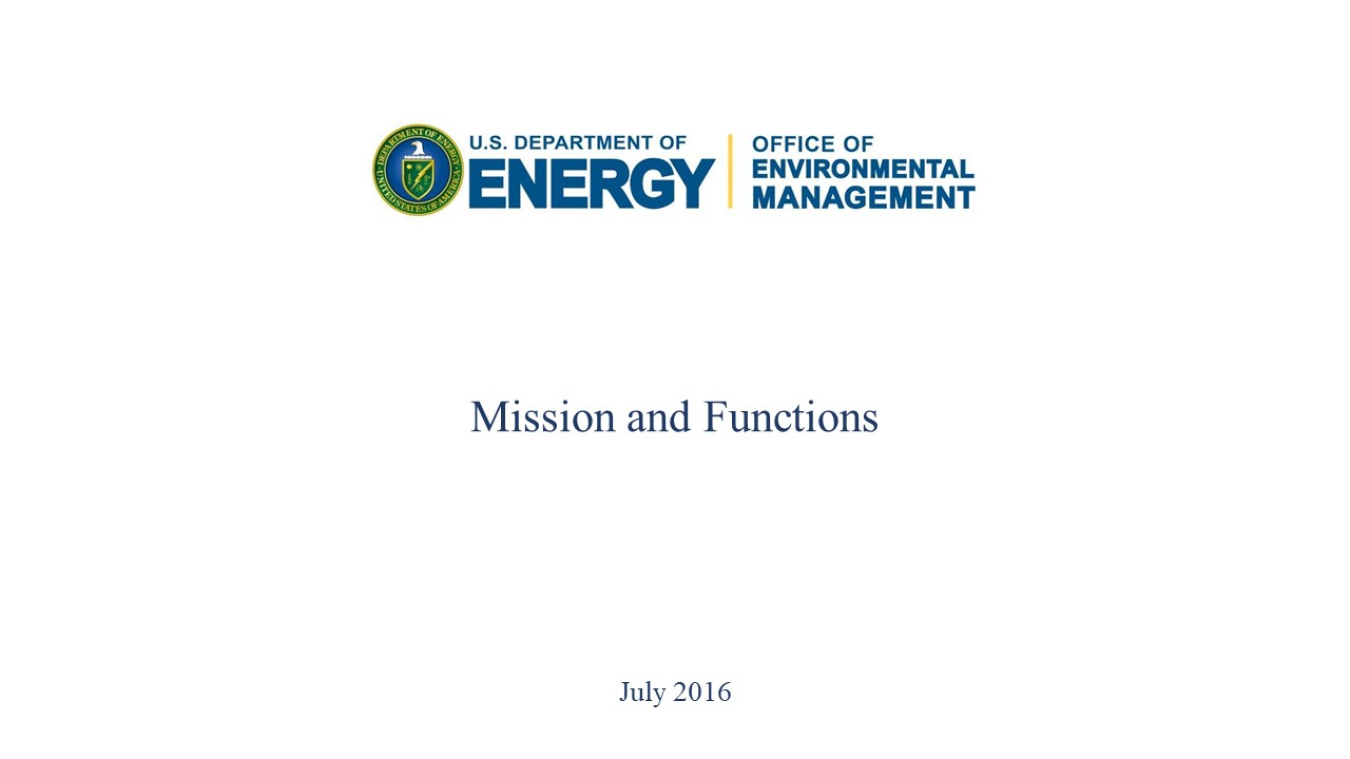 EM Mission & Functions Statement Report Cover